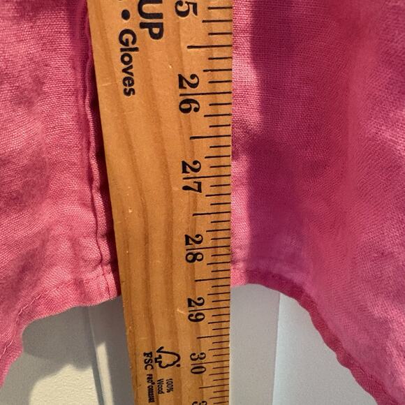 Tweeds Top Women 1X Pink Linen Button Up Lagenlook Boho Coastal Relaxed Flowy - Picture 9 of 12